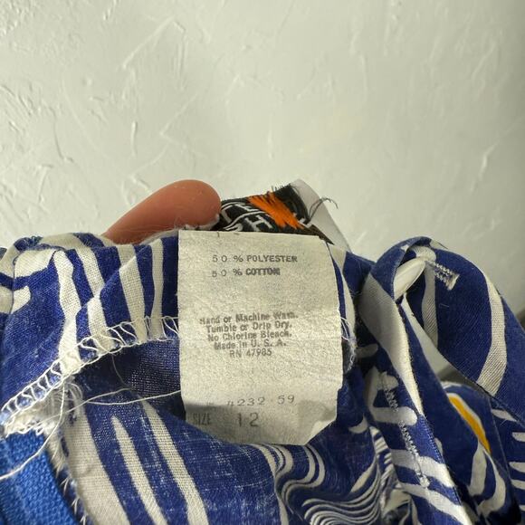 Vintage 80s 90's Sunshine Alley Women's Dress Cotton Hawaiian Pockets FF22 - Picture 8 of 8